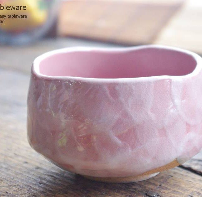 美濃焼 ピンク粉引き 抹茶碗 お抹茶 抹茶 まっちゃ お茶碗 茶碗 茶器 茶道具 器 うつわ 陶器 食器 おうち ごはん おしゃれ 和食器 食器専門店 白いごはん器のお店 らいすぼーる