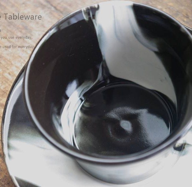 和食器 美濃焼 マーブル（黒） コーヒー カップソーサー 紅茶 ティー 珈琲 カフェ おうち ごはん 食器 うつわ 日本製 A0002894 | 食器 専門店｜白いごはん器のお店 らいすぼーる