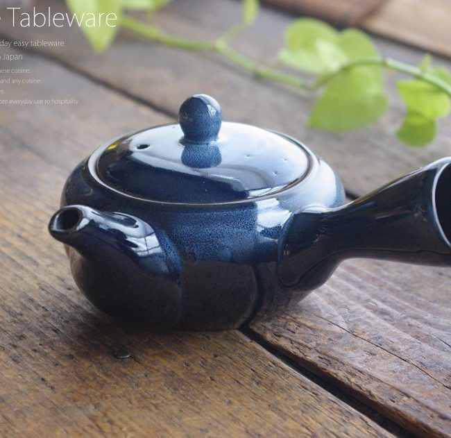 和食器 美味しい お茶 急須 ティーポット 青釉 360cc 茶漉し付 茶器 