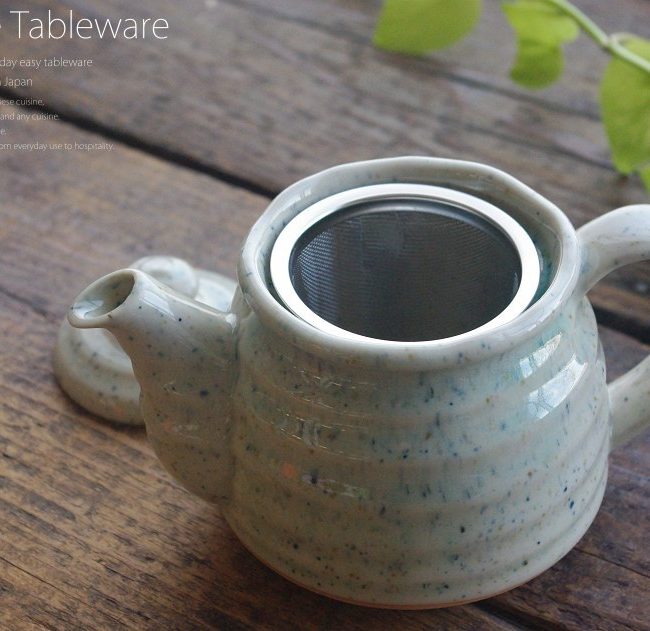 和食器 美味しい お茶 に恵まれた貫入三彩 ティーポット 茶漉し付茶器
